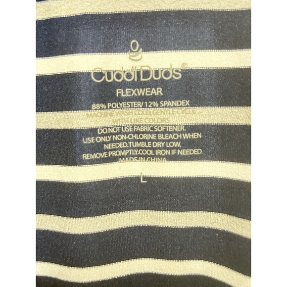 Cuddl Duds Flexwear Womens Large Blue Striped Soft Tank Top - Picture 5 of 7
